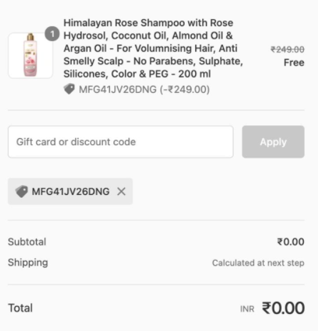Wow Rose Shampoo Offer